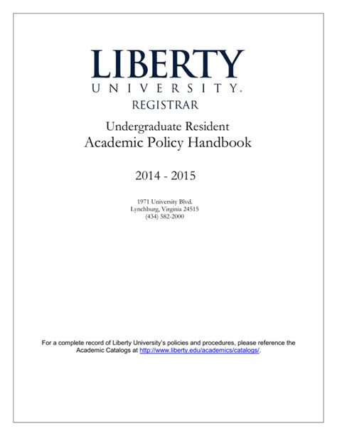 Academic Policies Handbook .